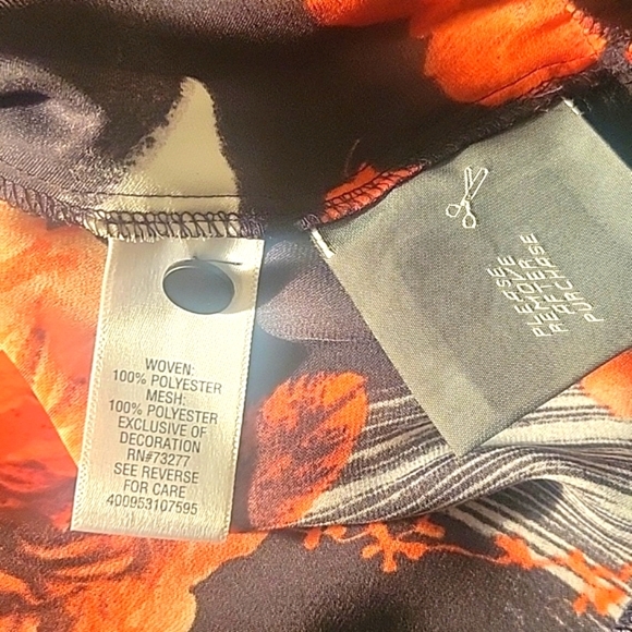 Simply Vera, Vera Wang Black & Floral High-Low Hem Dress Size: M - Picture 10 of 10